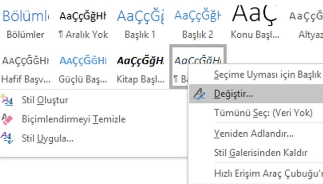 Yazı tipi ve yazı düzenlerini kullanma