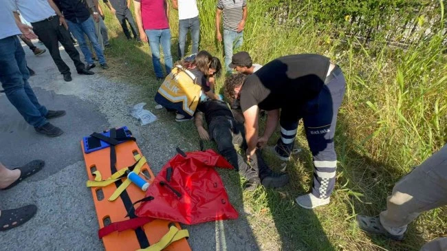 Motosiklet sürücüsü ağır yaralandı